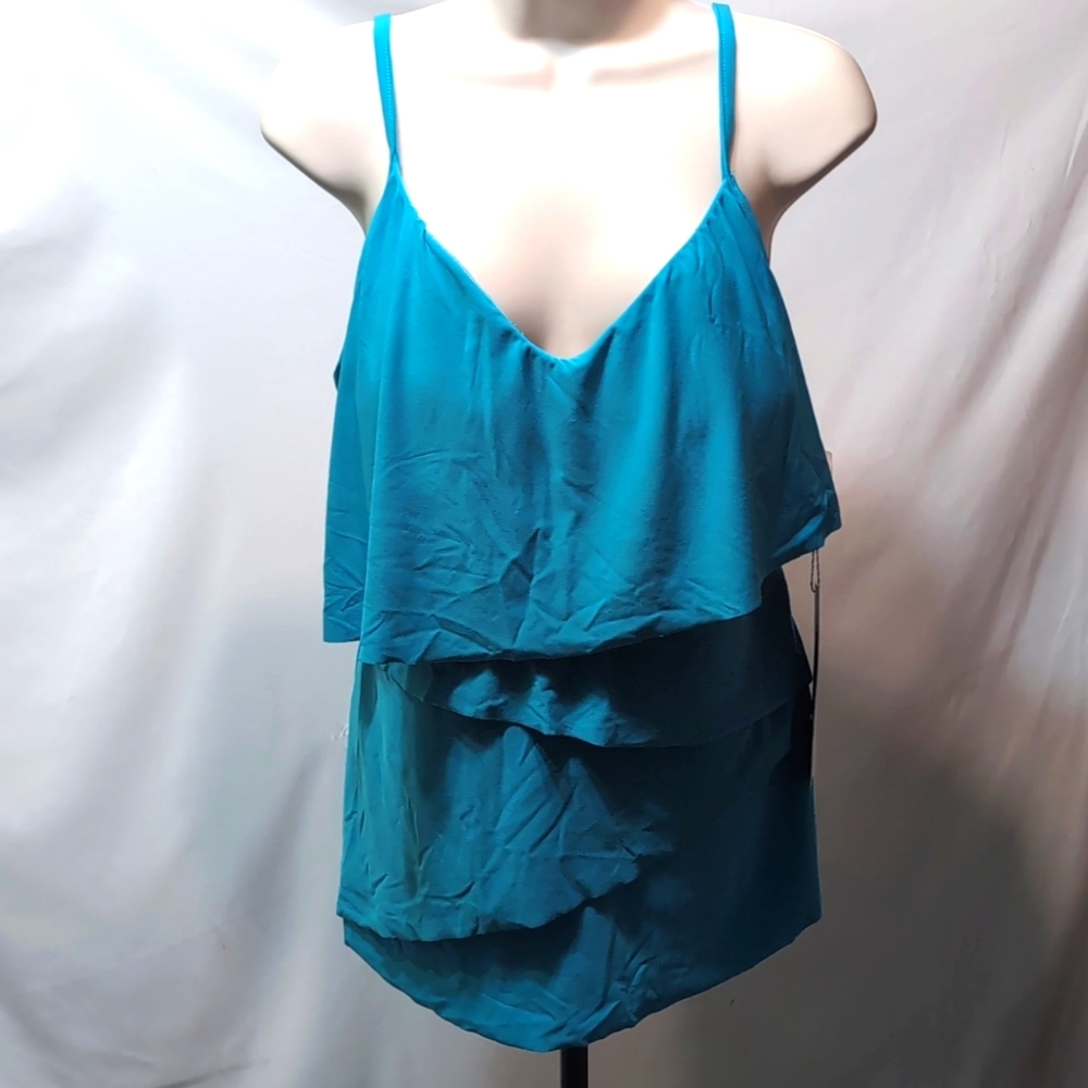 NWT Magicsuit pool blueTankini top adjustable straps size 12